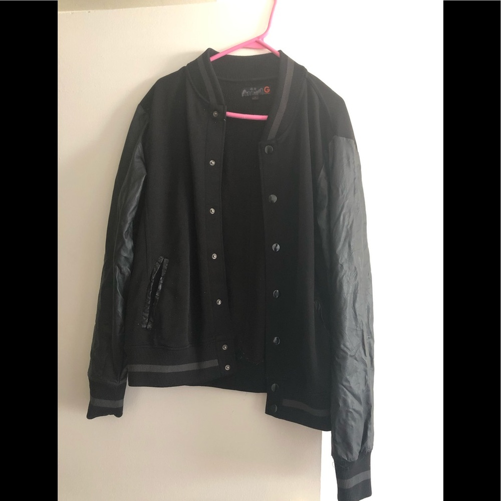 men’s guess bomber jacket with leather